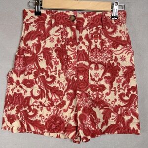 SEZANE Dark Red & Ecru Alberello Shorts
Magda Print‎ High Rise Women’s Sz 2/36